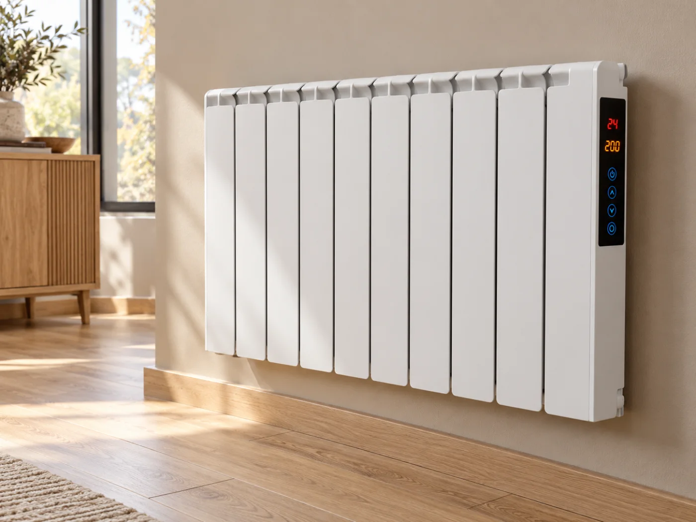 Wellini dijital termostatlı beyaz elektrikli radyatör, 11 dilim